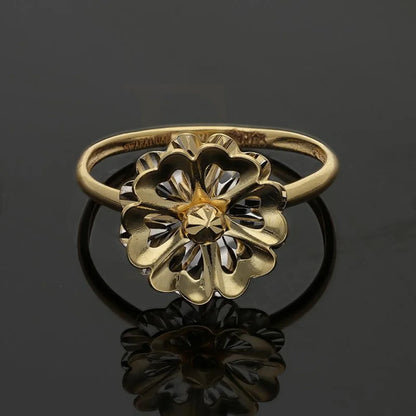 Gold Flower Shaped Ring 18Kt - Fkjrn18K3374 Rings