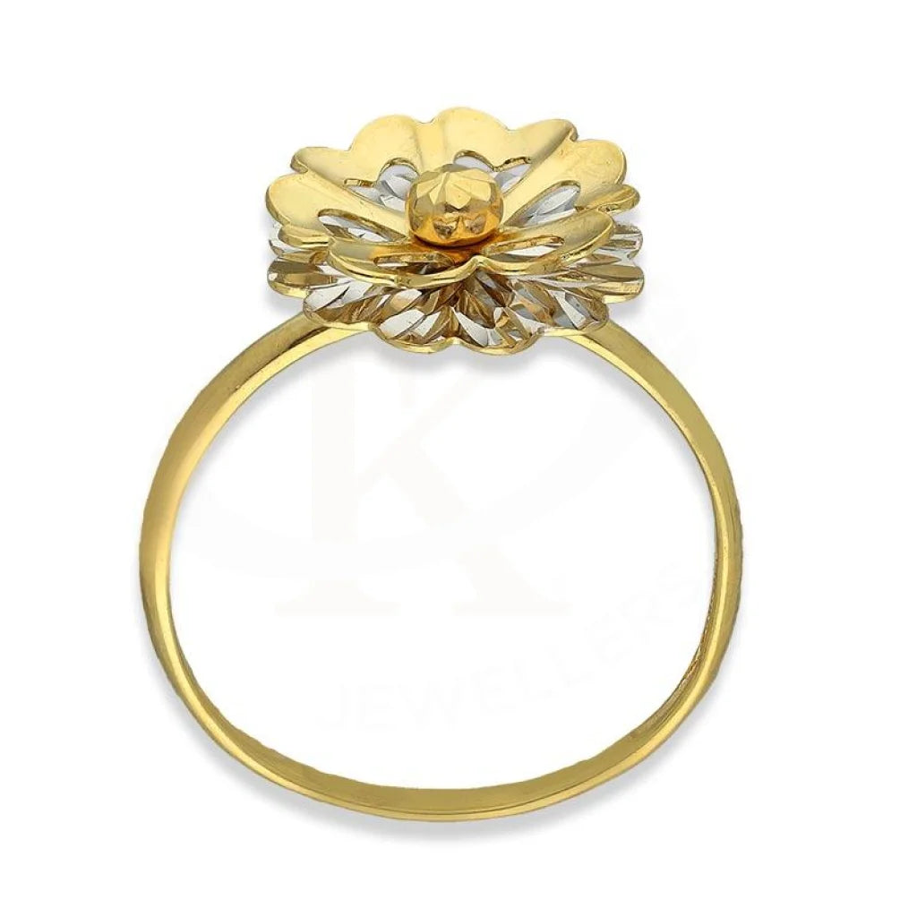 Gold Flower Shaped Ring 18Kt - Fkjrn18K3374 Rings