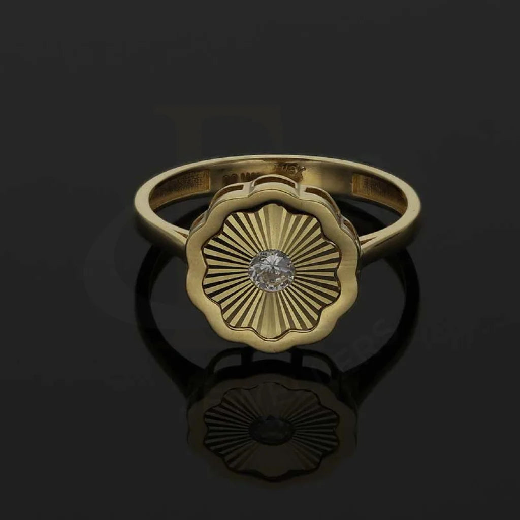 Gold Flower Shaped Ring 18Kt - Fkjrn18K3787 Rings