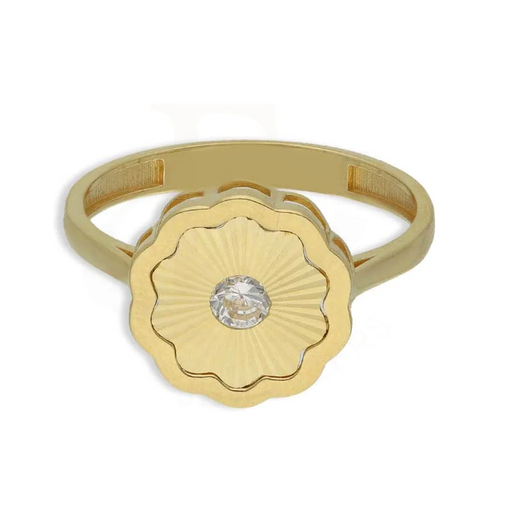 Gold Flower Shaped Ring 18Kt - Fkjrn18K3787 Rings