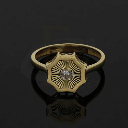 Gold Flower Shaped Ring 18Kt - Fkjrn18K3789 Rings