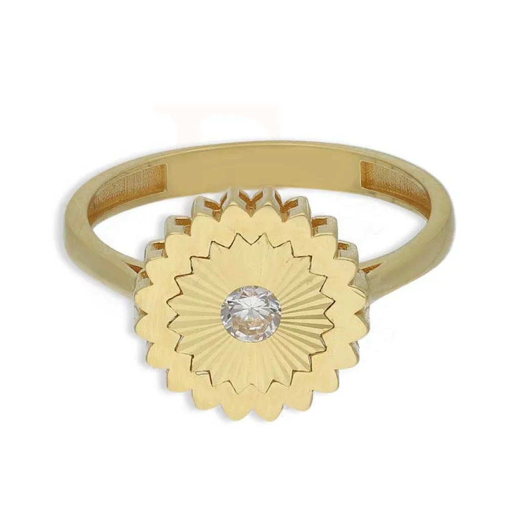 Gold Flower Shaped Ring 18Kt - Fkjrn18K3790 Rings