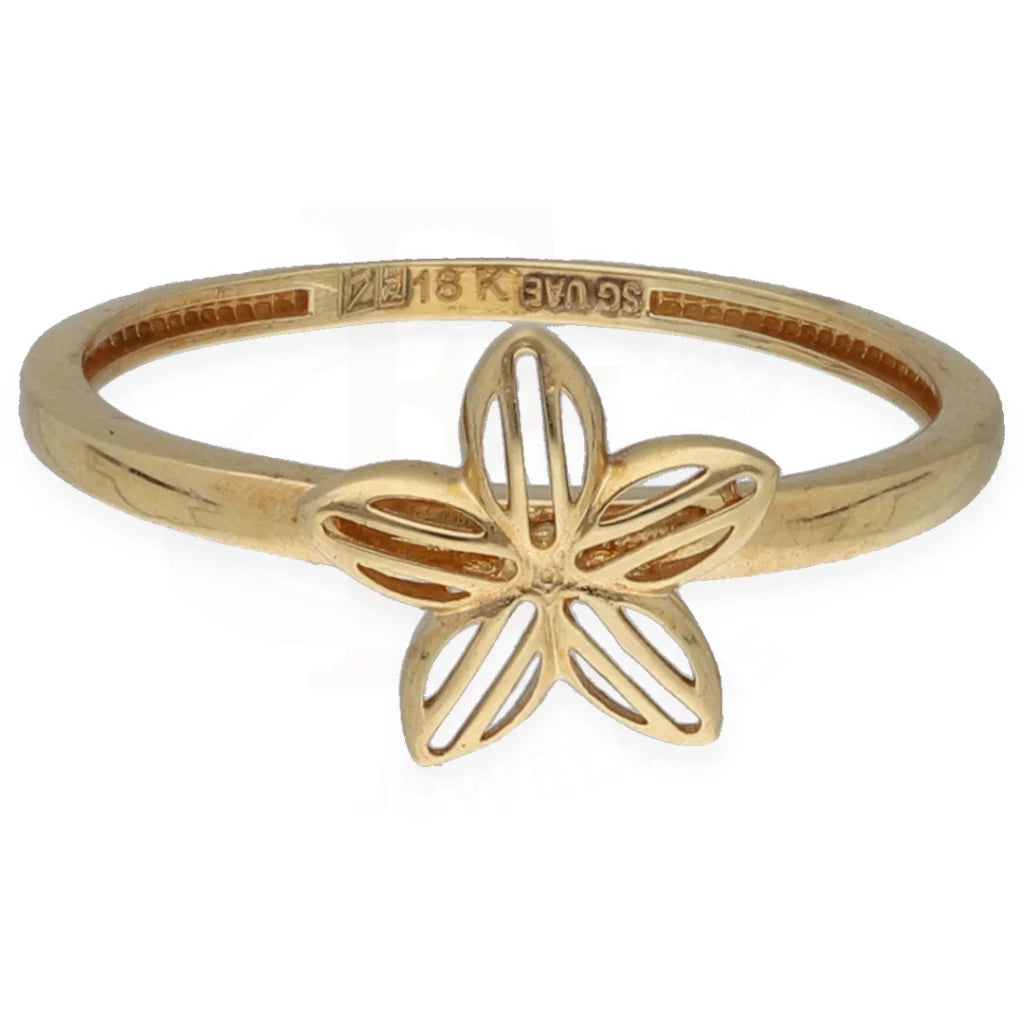 Gold Flower Shaped Ring 18Kt - Fkjrn18K7339 Rings