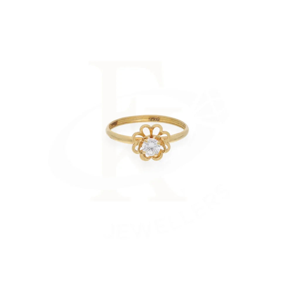 Gold Flower Shaped Ring 18Kt - Fkjrn18K7883 Rings