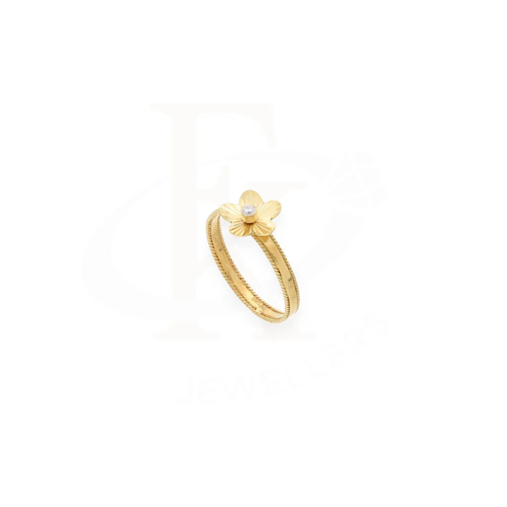Gold Flower Shaped Ring 18Kt - Fkjrn18K7890 Rings