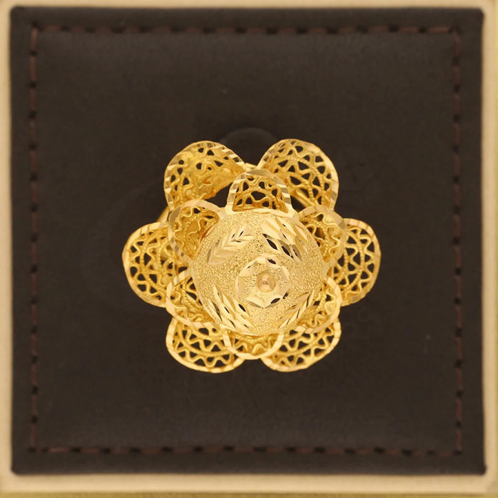 Gold Flower Shaped Ring 21Kt - Fkjrn21K5602 Rings