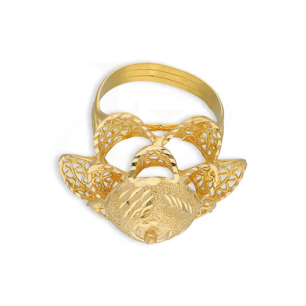 Gold Flower Shaped Ring 21Kt - Fkjrn21K5602 Rings