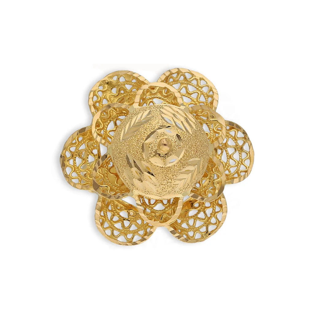 Gold Flower Shaped Ring 21Kt - Fkjrn21K5602 Rings