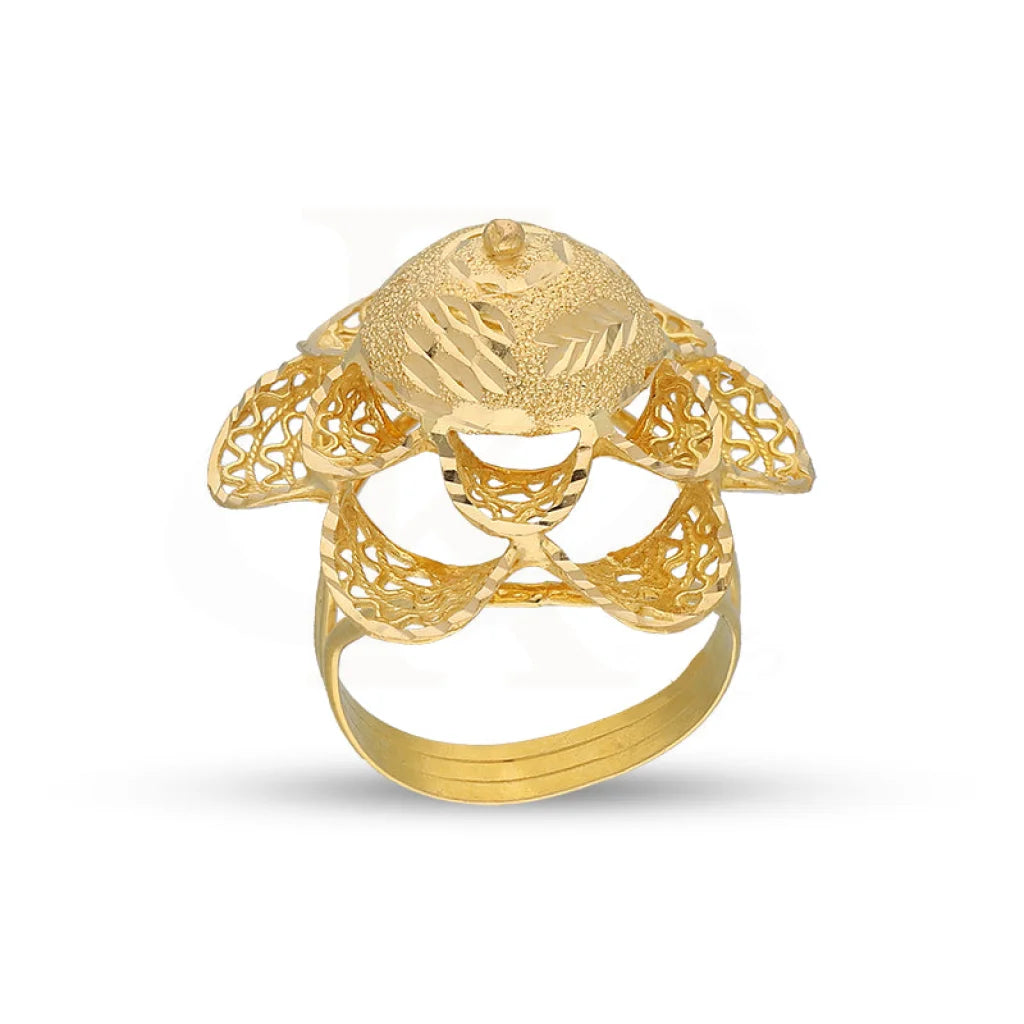 Gold Flower Shaped Ring 21Kt - Fkjrn21K5602 Rings