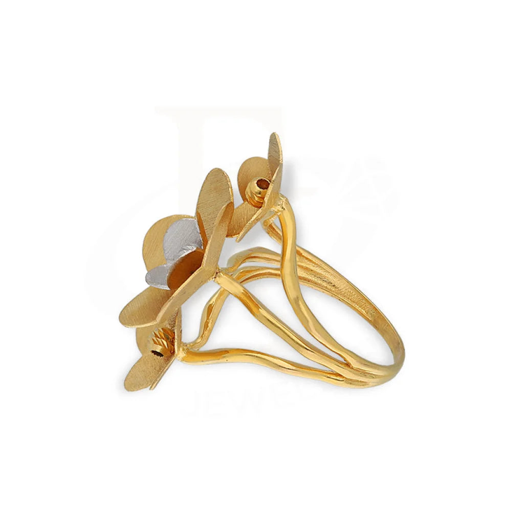 Gold Flower Shaped Ring 21Kt - Fkjrn21K5603 Rings