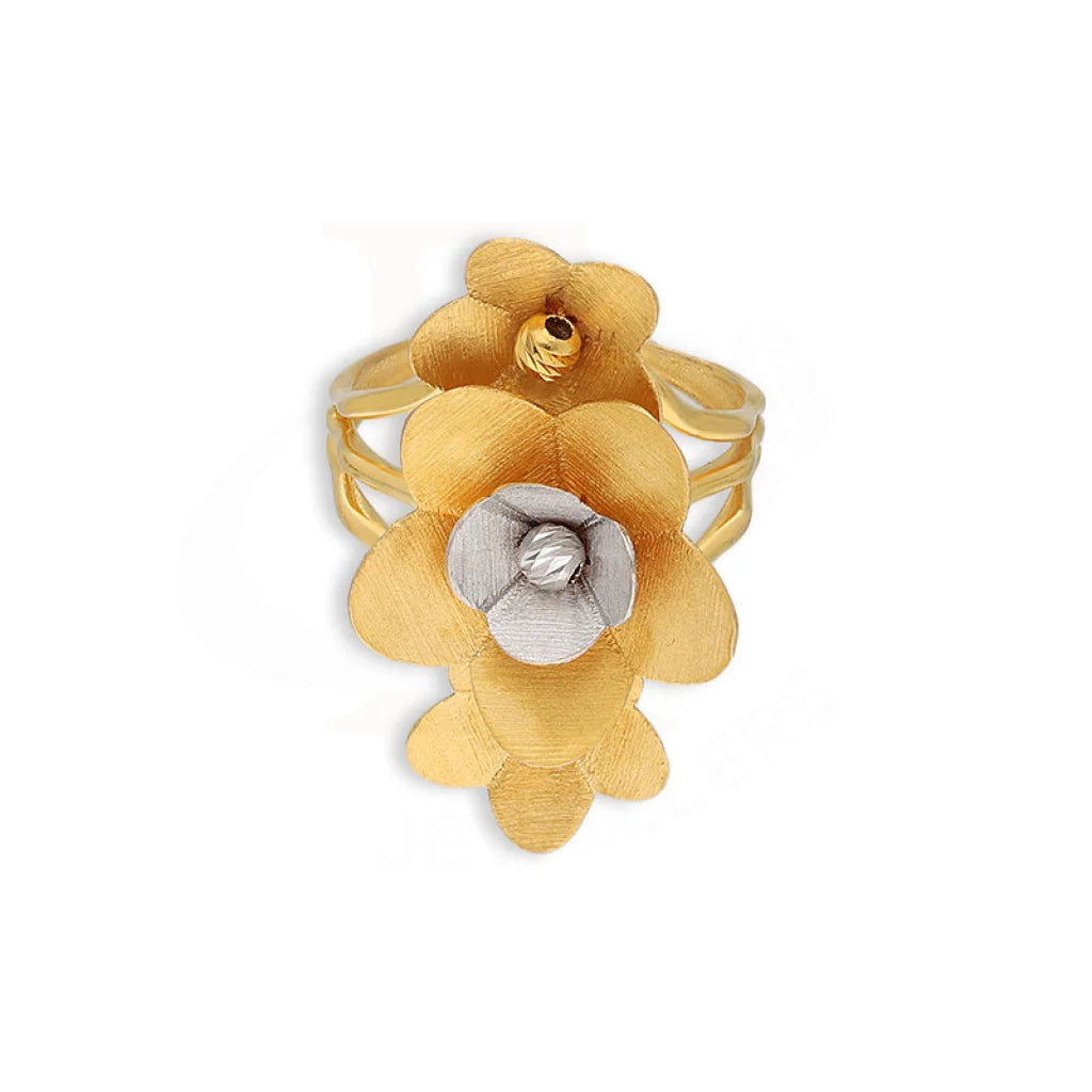 Gold Flower Shaped Ring 21Kt - Fkjrn21K5603 Rings