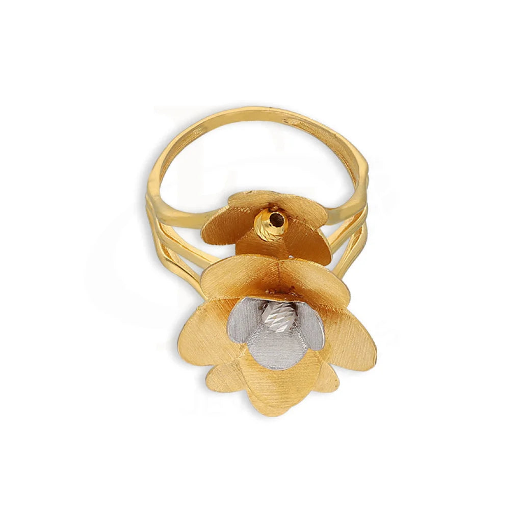 Gold Flower Shaped Ring 21Kt - Fkjrn21K5603 Rings