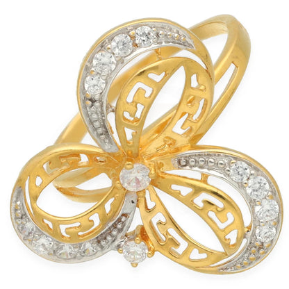 Gold Flower Shaped Ring 21Kt - Fkjrn21K7303 Rings