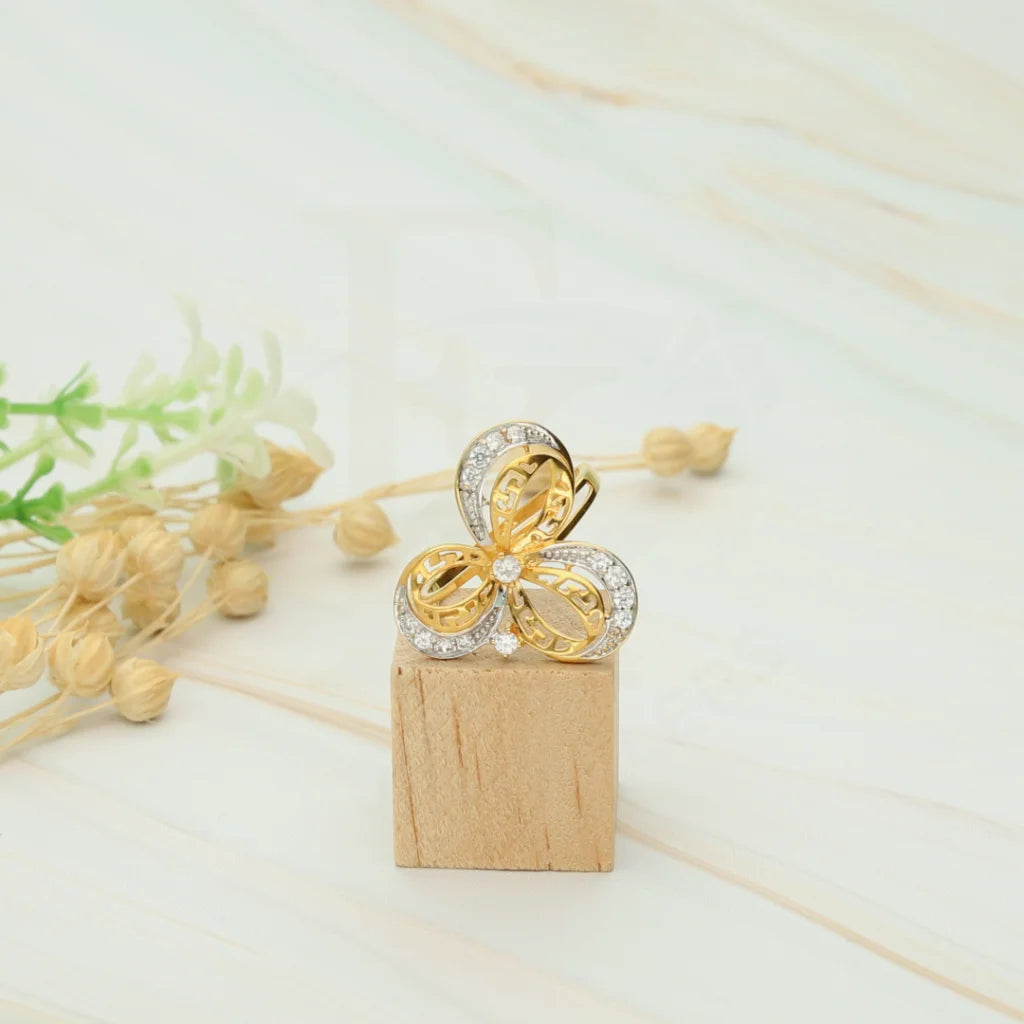 Gold Flower Shaped Ring 21Kt - Fkjrn21K7303 Rings