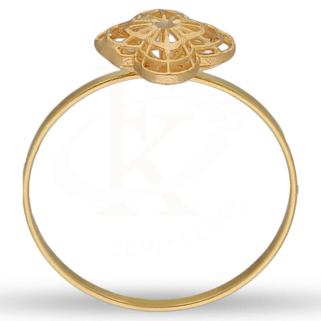 Gold Flower Shaped Ring 21Kt - Fkjrn21Km5404 Rings