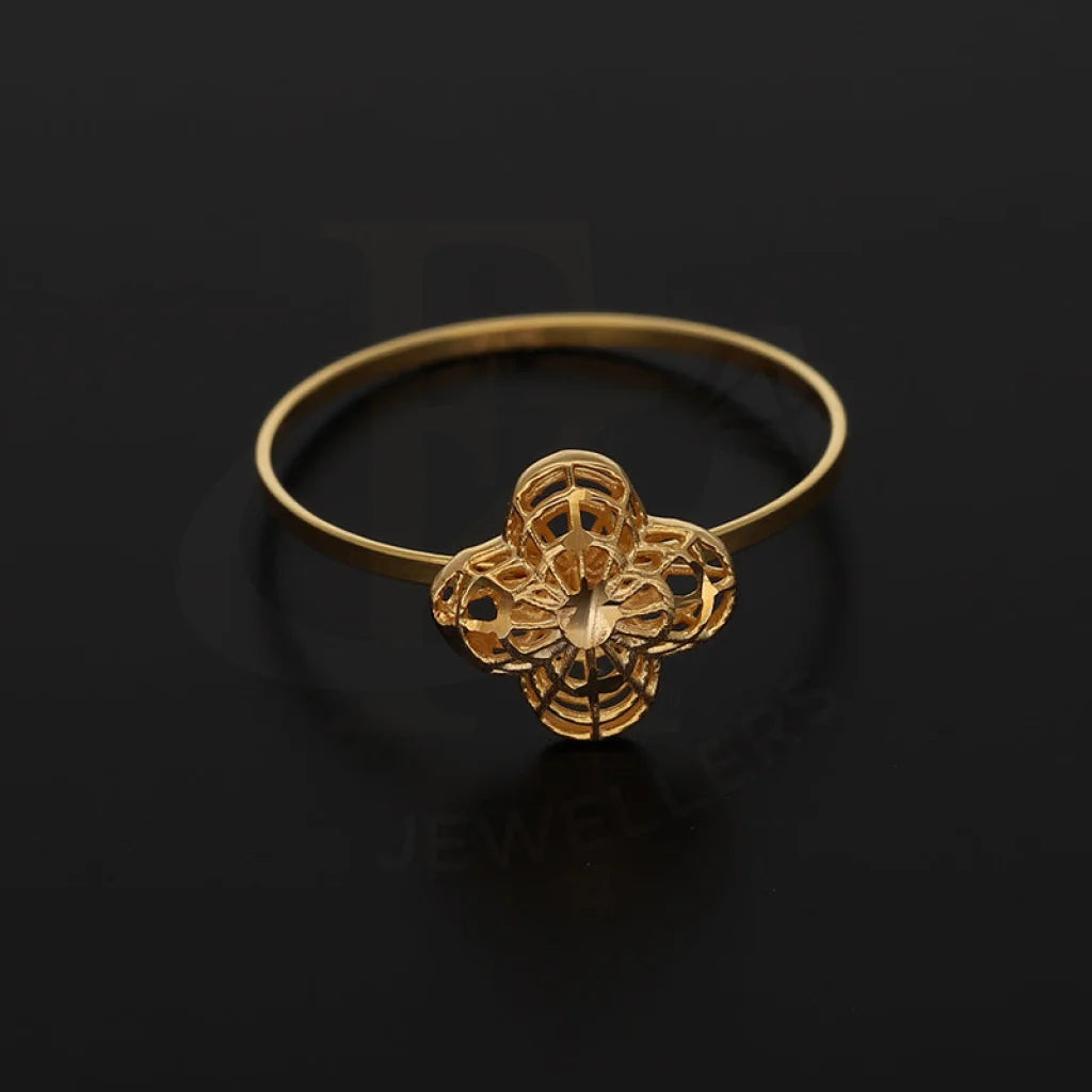 Gold Flower Shaped Ring 21Kt - Fkjrn21Km5404 Rings