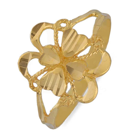 Gold Flower Shaped Ring 22Kt - Fkjrn22K3611 Rings