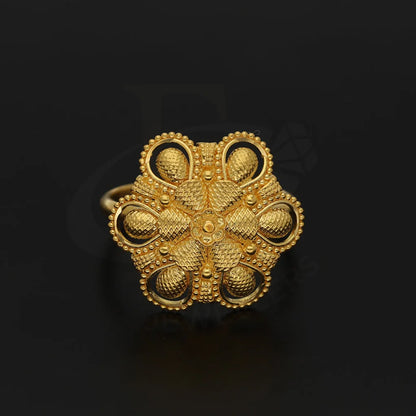 Gold Flower Shaped Ring 22Kt - Fkjrn22K5065 Rings