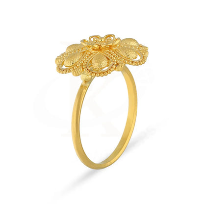 Gold Flower Shaped Ring 22Kt - Fkjrn22K5067 Rings