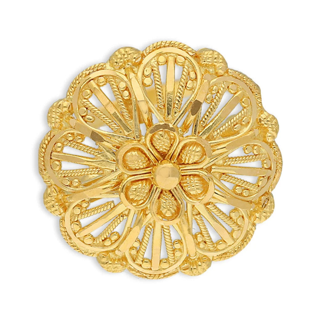 Gold Flower Shaped Ring 22Kt - Fkjrn22K5069 Rings