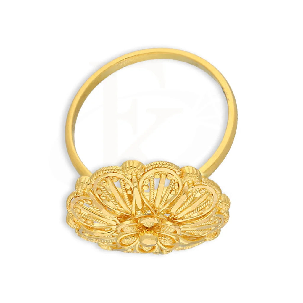 Gold Flower Shaped Ring 22Kt - Fkjrn22K5069 Rings