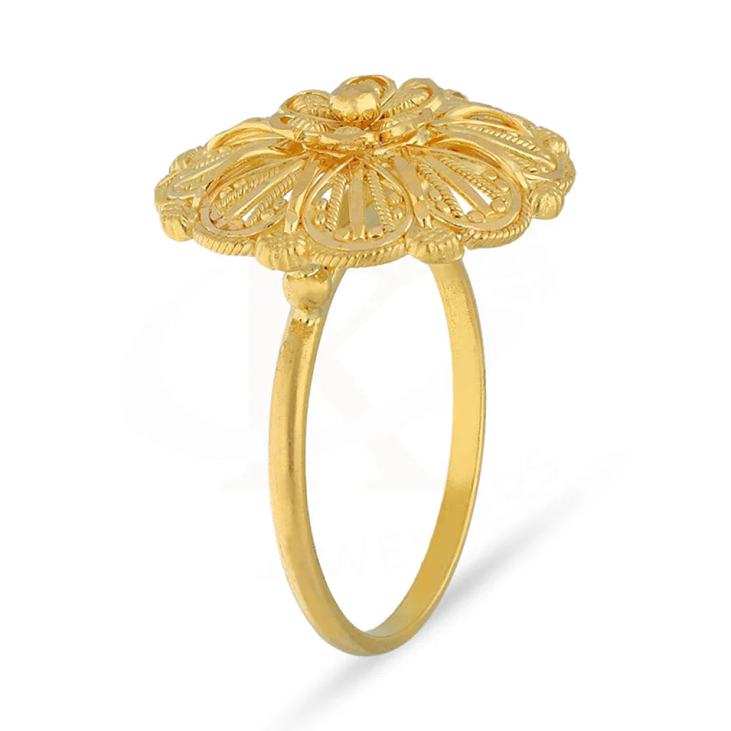 Gold Flower Shaped Ring 22Kt - Fkjrn22K5069 Rings