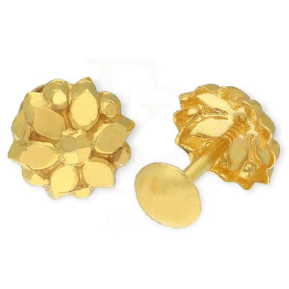 Gold Flower Shaped Second Stud Earrings 18Kt - Fkjern18K3153