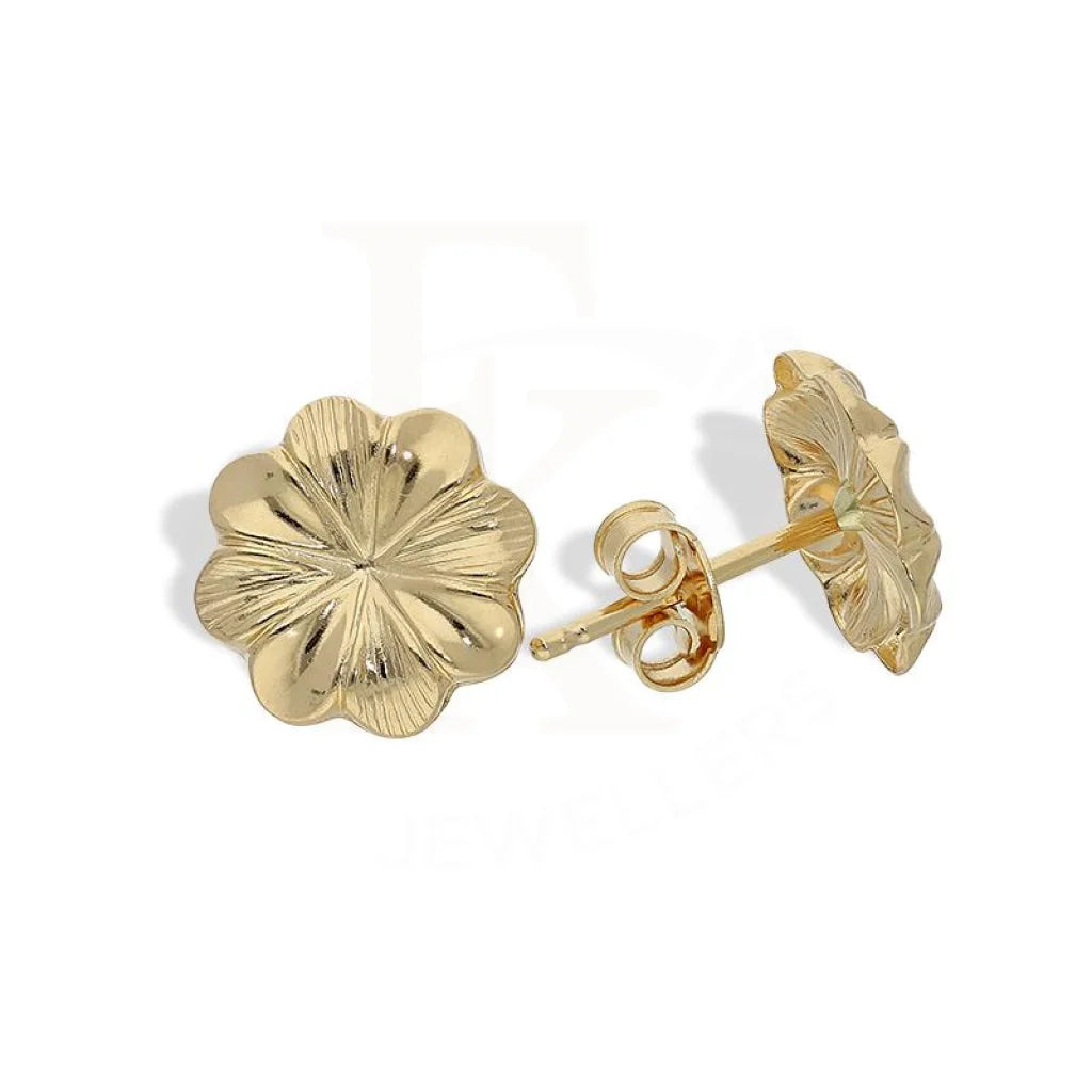 Gold Flower Stud Earrings 18Kt - Fkjern18K2204