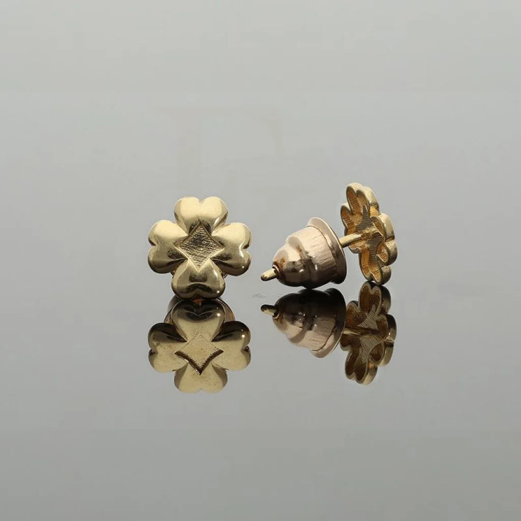 Gold Flower Stud Earrings 18Kt - Fkjern18K2289