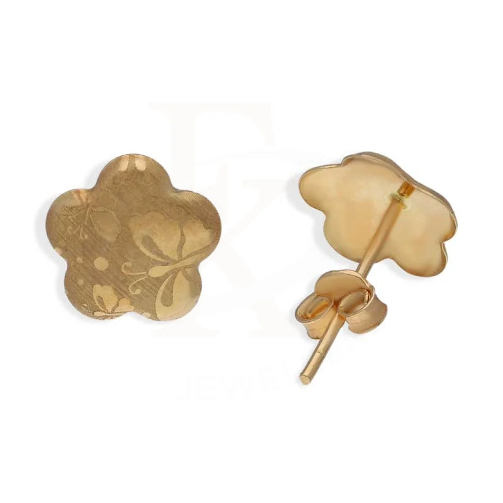 Gold Flower Stud Earrings 18Kt - Fkjern18K3086