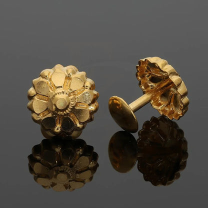 Gold Flower Stud Earrings 22Kt - Fkjern22K2592