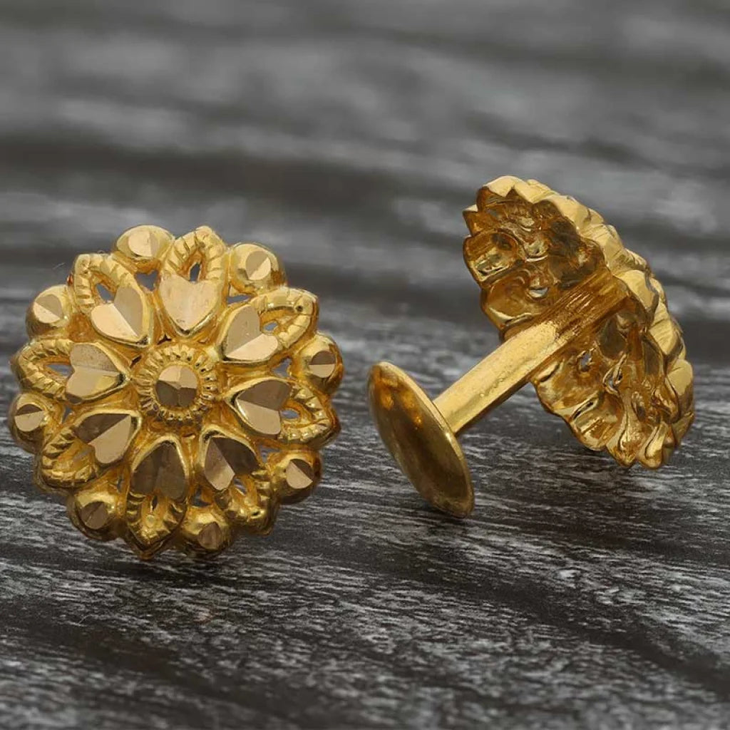 Gold Flower Stud Earrings 22Kt - Fkjern22K2745