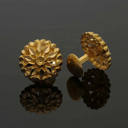 Gold Flower Stud Earrings 22Kt - Fkjern22K2745