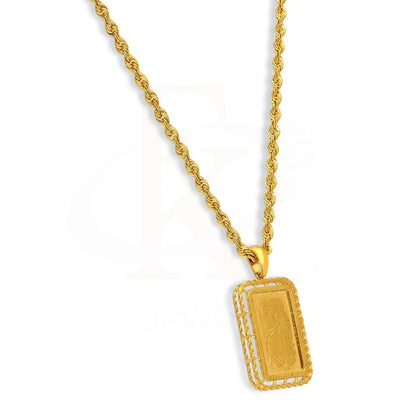 Gold Necklace (Chain With Pamp Suisse 2.5 Grams Bar Frame Without Bullion Pendant) 21Kt -