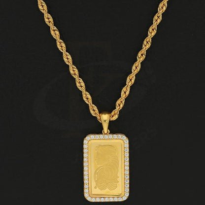 Gold Frame Necklace In 21Kt Without Bullion/bar - Fkjnkl21K2673 Necklaces