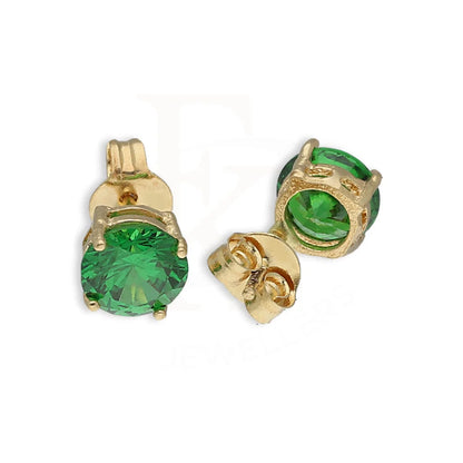 Gold Green Solitaire Pendant Set (Necklace And Earrings) 18Kt - Fkjnklst18K5555 Sets