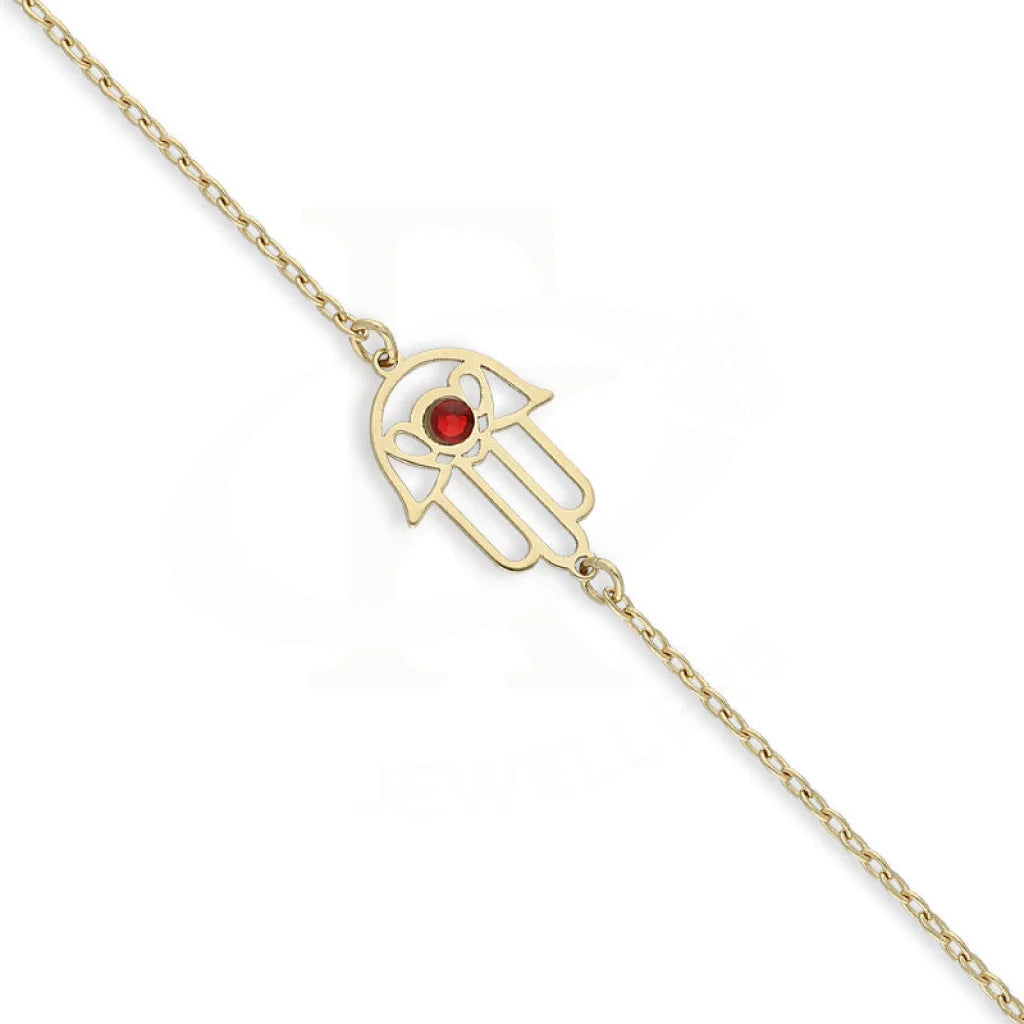 Gold Hamsa Hand Pendant Set (Necklace And Bracelet) 18Kt - Fkjnklst18K5283 Sets