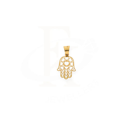 Gold Hamsa Pendant With Heart Shaped 21Kt - Fkjpnd21K7587 Pendants