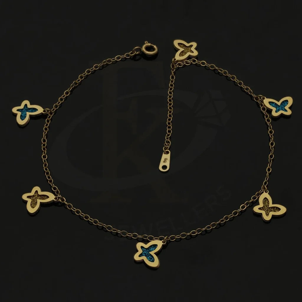 Gold Hanging Butterfly Anklet 18Kt - Fkjankl18K2039 Anklets