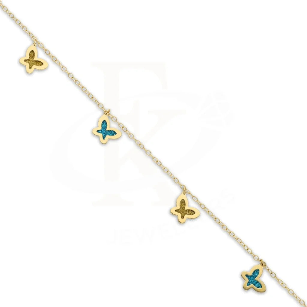 Gold Hanging Butterfly Anklet 18Kt - Fkjankl18K2039 Anklets