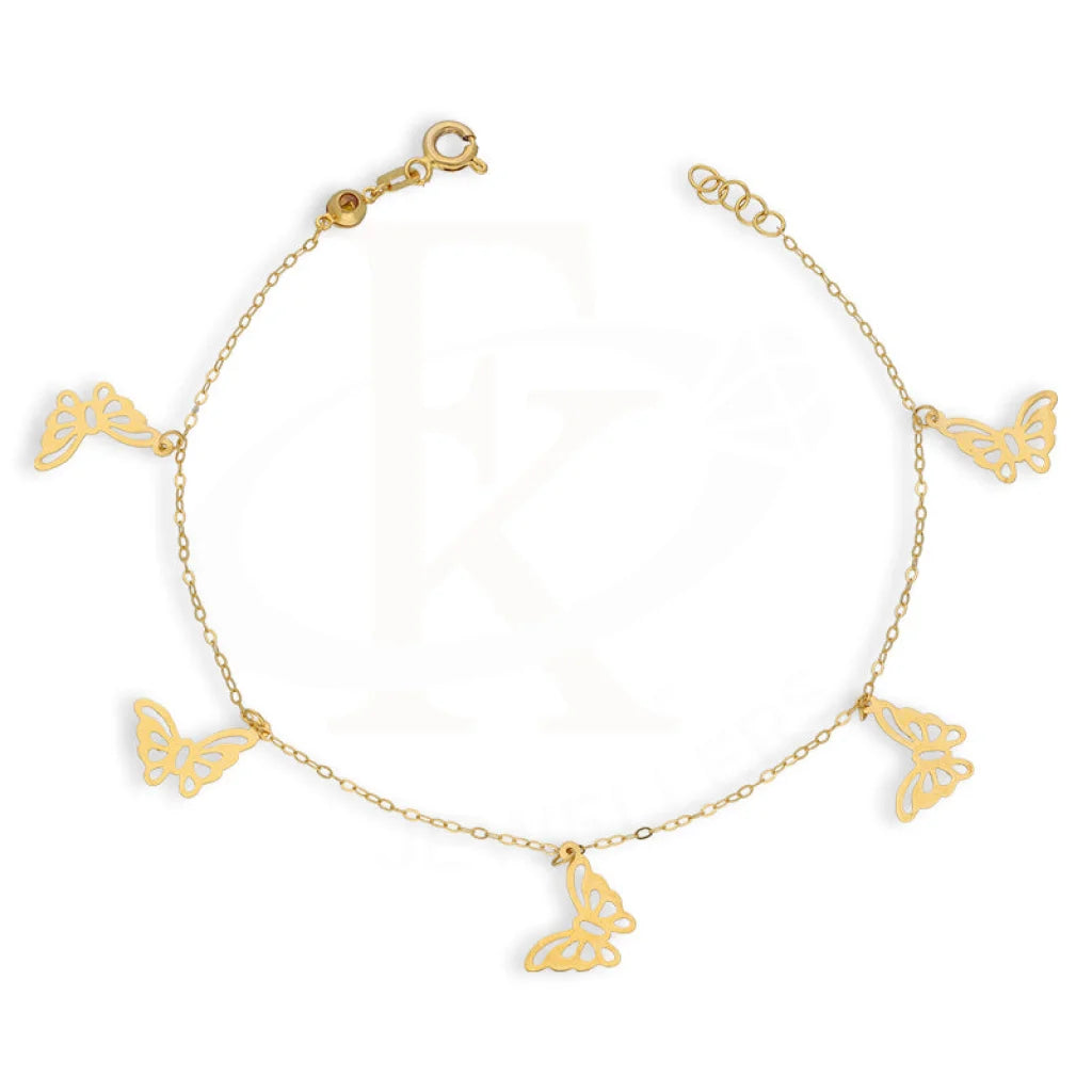 Gold Hanging Butterfly Bracelet 21Kt - Fkjbrl21Km5419 Bracelets