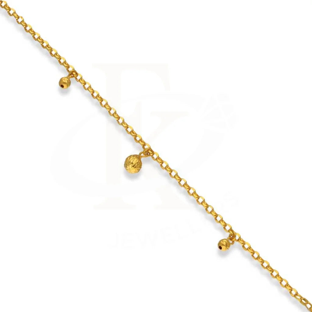 Gold Hanging Charms Anklet 22Kt - Fkjankl22K2043 Anklets