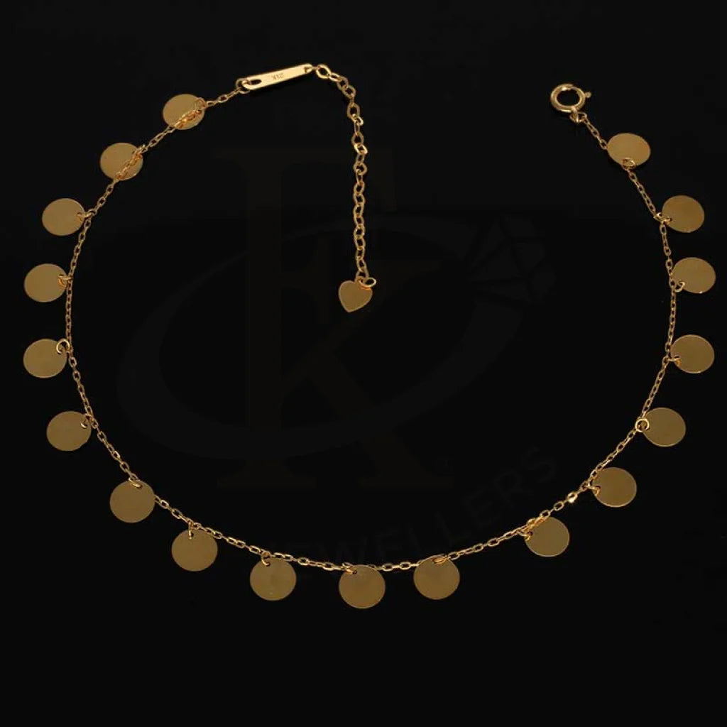 Gold Hanging Coin Anklet 18Kt - Fkjankl18K2037 Anklets