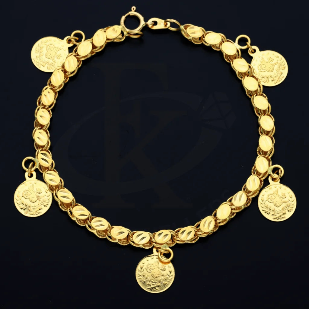 Gold Hanging Coin Bracelet 21Kt - Fkjbrl21K7506 Bracelets