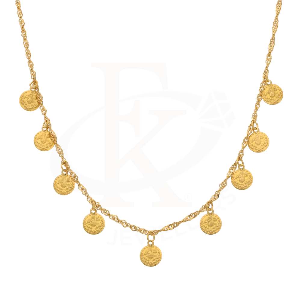 Gold Hanging Coin Necklace 21Kt - Fkjnkl21K7738 Necklaces