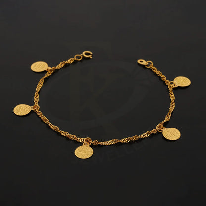 Gold Hanging Coins Bracelet 21Kt - Fkjbrl21K5387 Bracelets