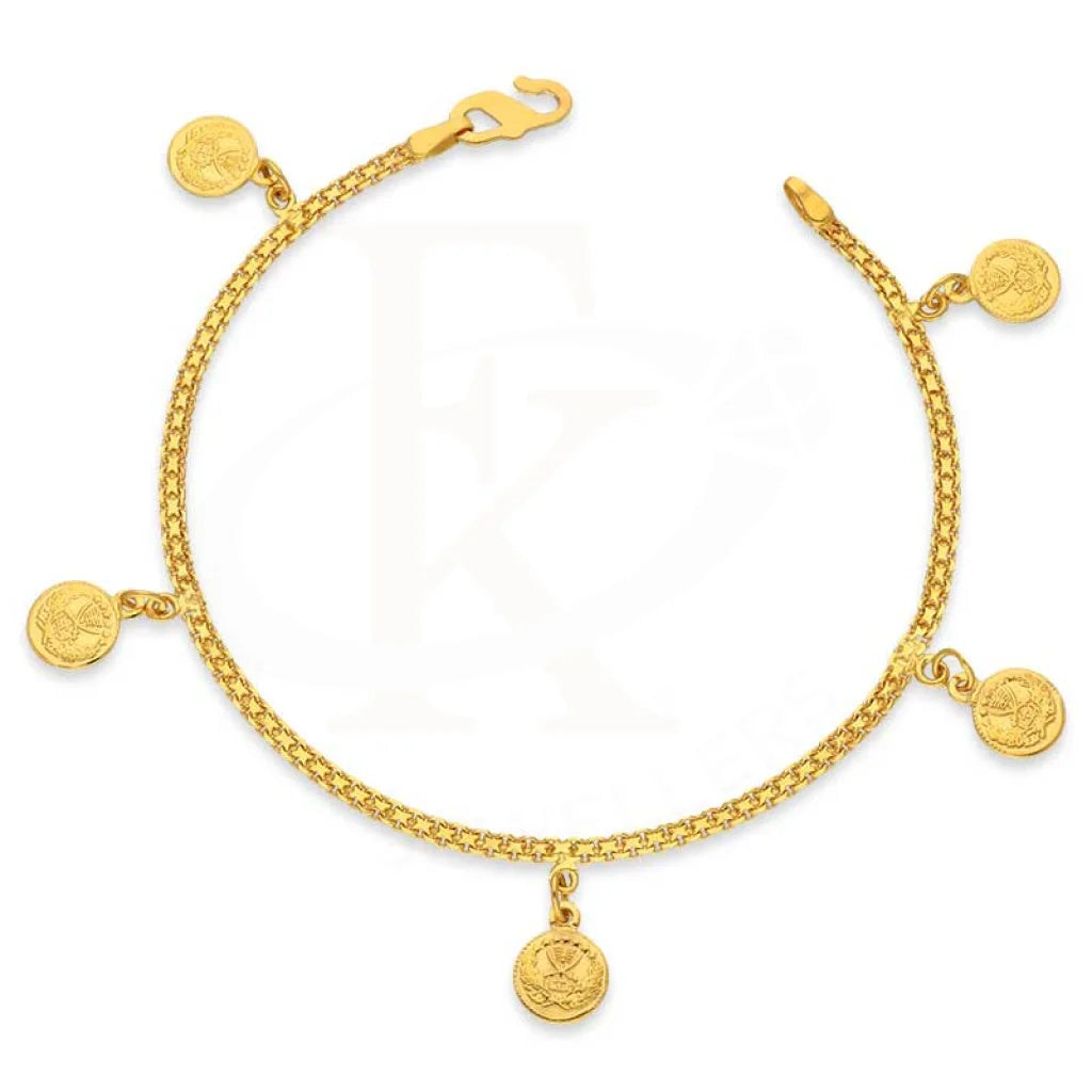 Gold Hanging Coins Bracelet 22Kt - Fkjbrl22K3019 Bracelets