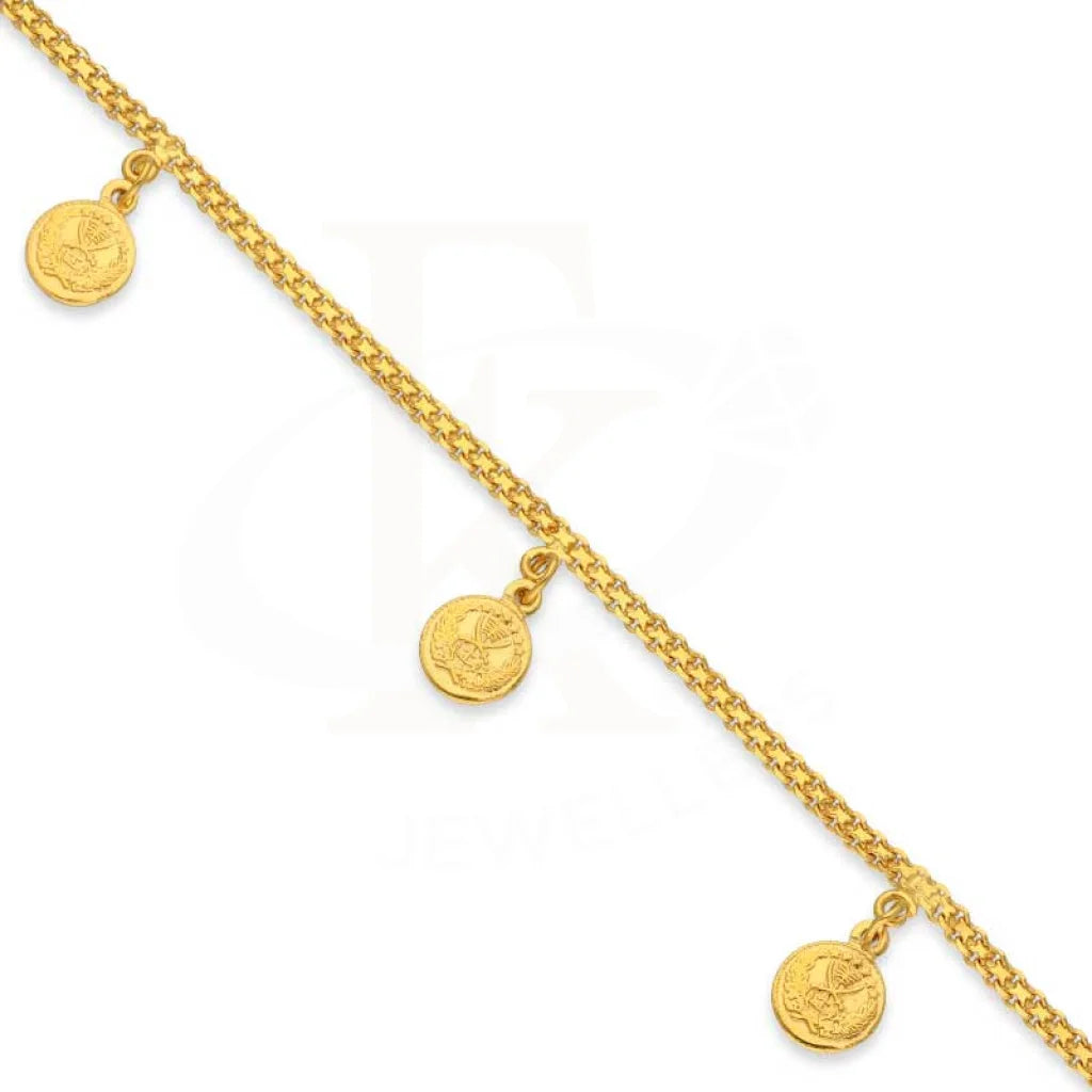 Gold Hanging Coins Bracelet 22Kt - Fkjbrl22K3019 Bracelets