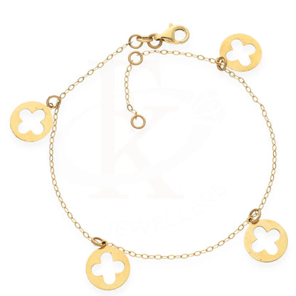 Gold Hanging Cross In Circle Shaped Anklet 18Kt - Fkjankl18K7867 Anklets