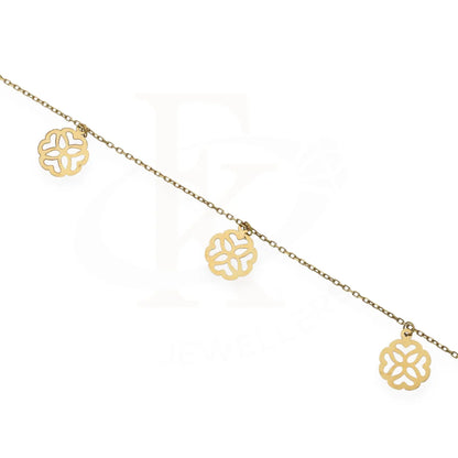 Gold Hanging Flower Shaped Anklet 18Kt - Fkjankl18K7864 Anklets